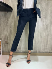 Pantalone sigaretta con risvolto