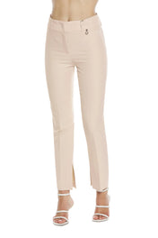 Pantaloni vita alta con spacchi