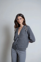 CARDIGAN CON APPLICAZIONI