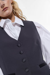 GILET CON PROFILI IN RASO
