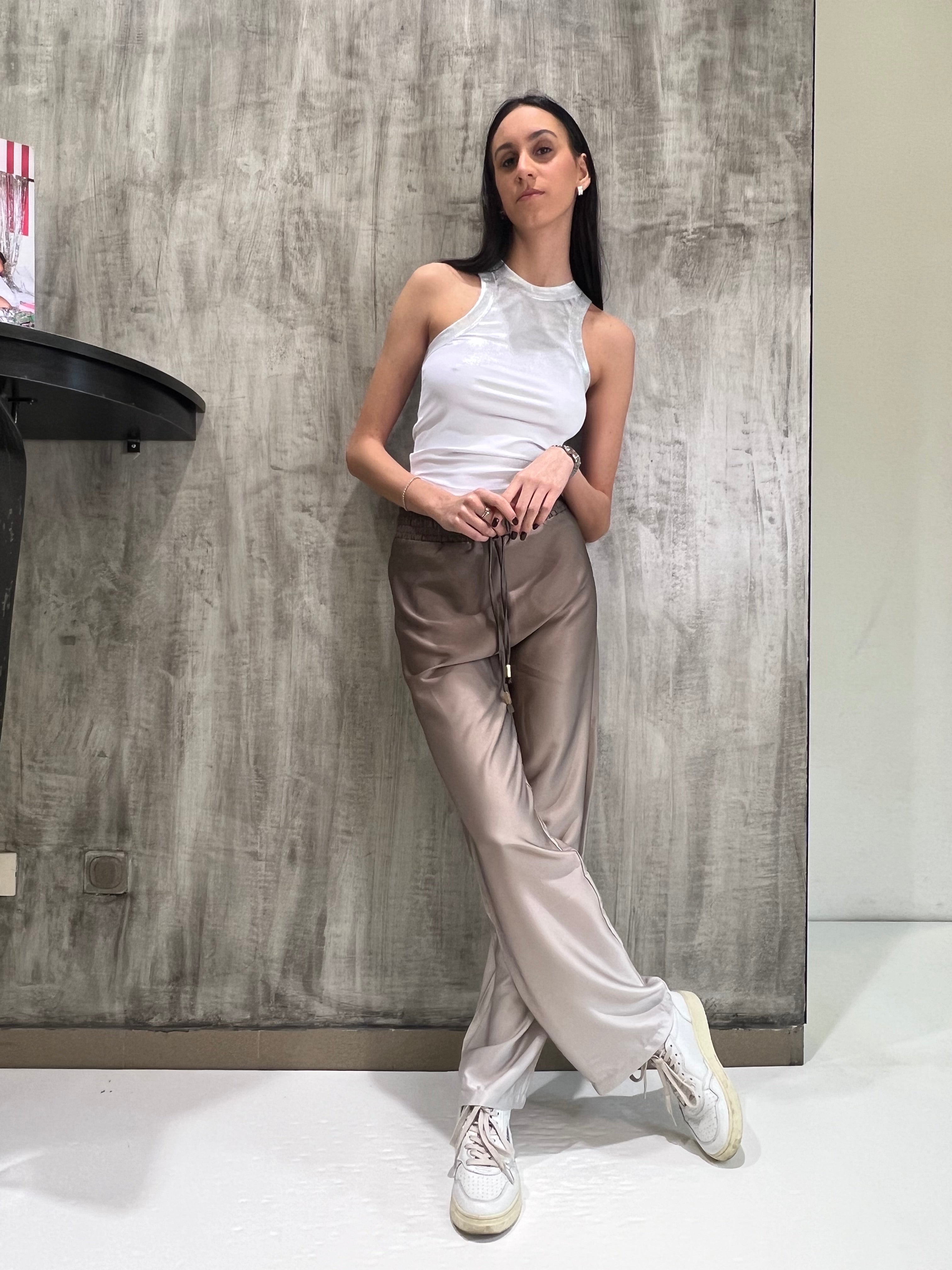 Pantaloni in raso degradè