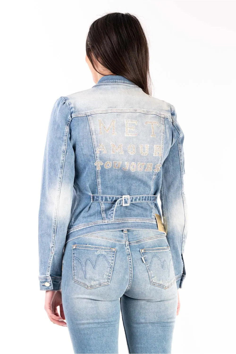 Giubbino denim con rotture