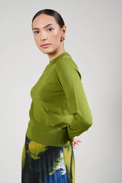 Maglia girocollo in viscosa stretch