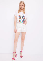 T-shirt con strass