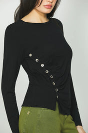 TSHIRT CON BOTTONI SIBILLA