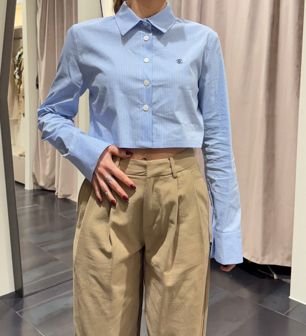 CAMICIA CROP A QUADRETTI