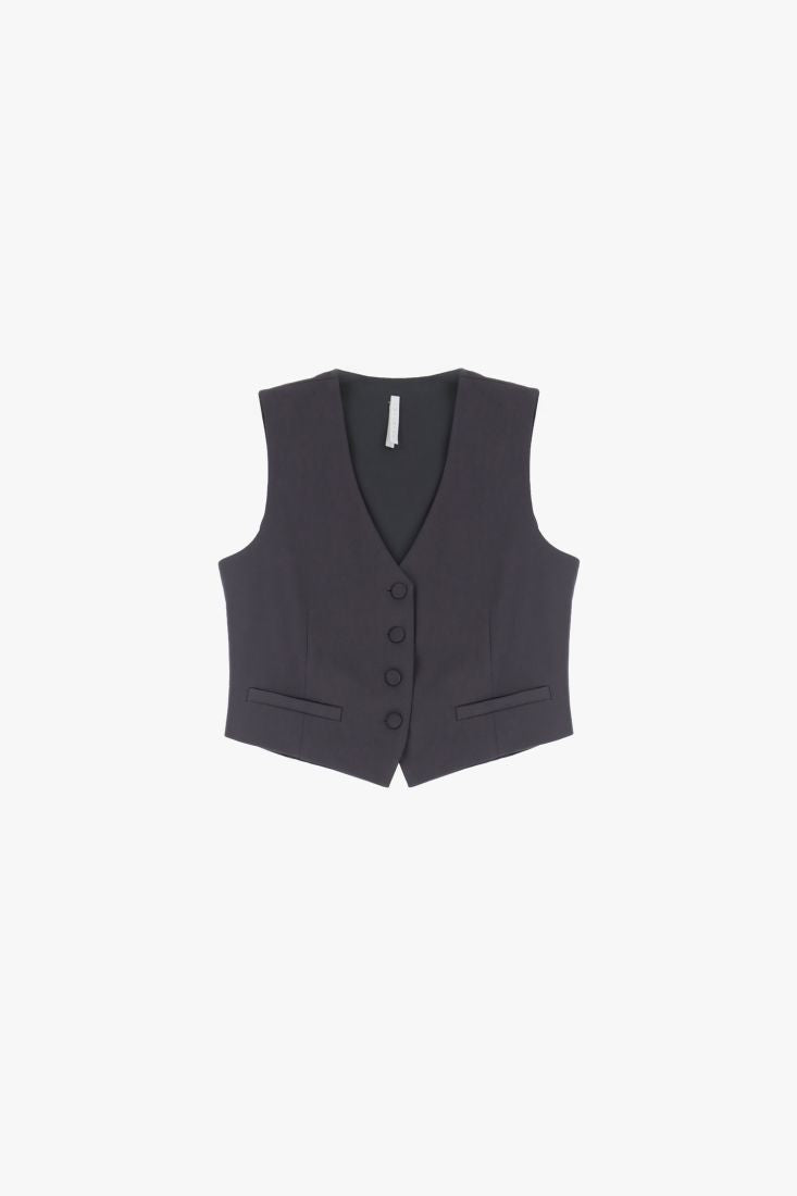 GILET CON PROFILI IN RASO