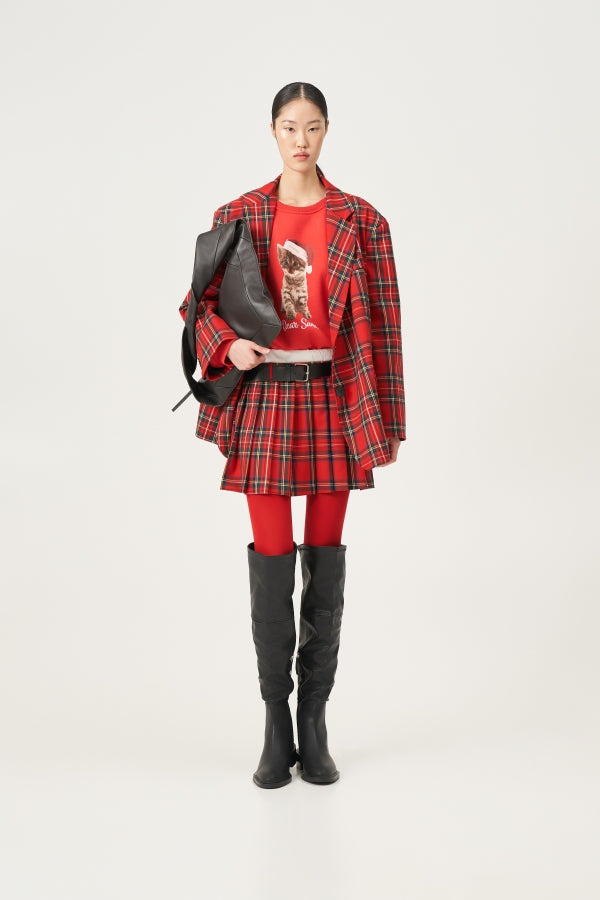 GONNA TARTAN PLISSE