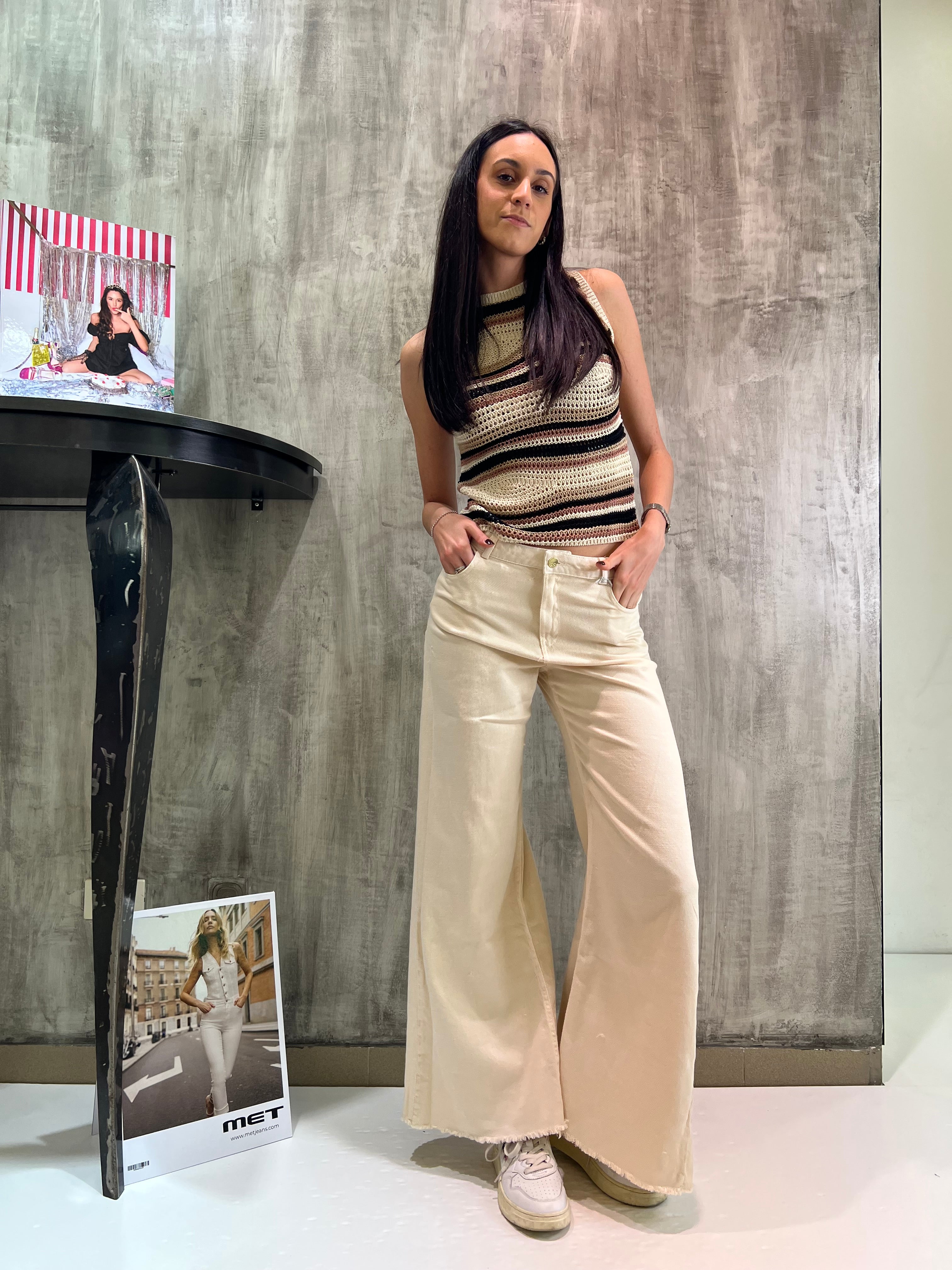 Pantalone in viscosa e Lino