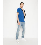 Polo in cotone bluette