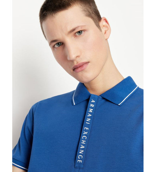 Polo in cotone bluette