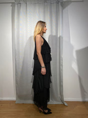 Abito a balze in chiffon
