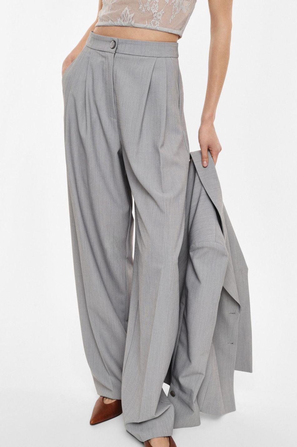 PANTALONI PALAZZO CON PINCES