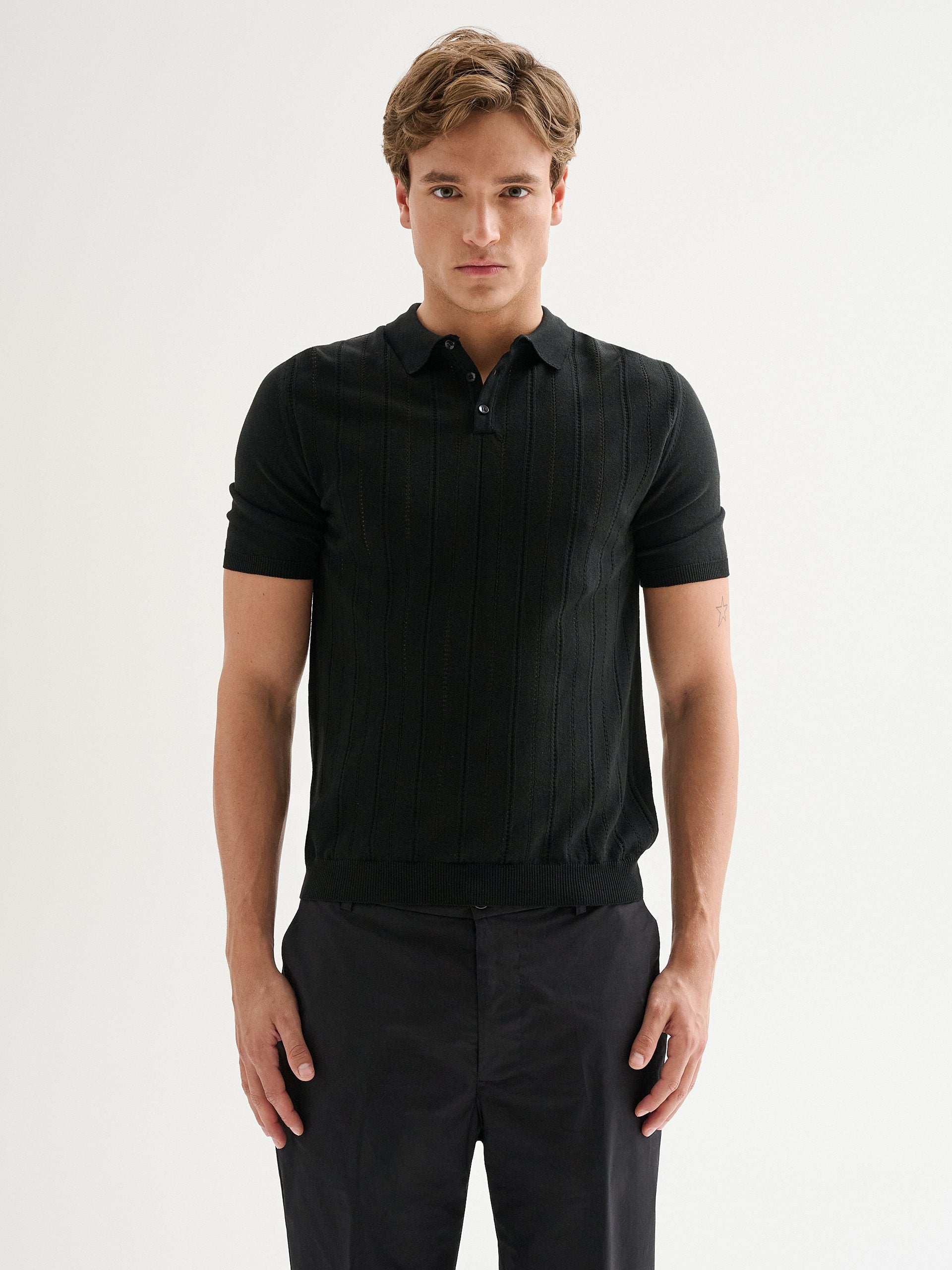POLO IN MAGLIA CON LAVORAZIONE
