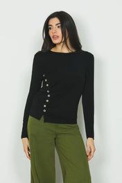 TSHIRT CON BOTTONI SIBILLA