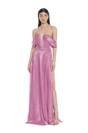 Abito lurex con spacco