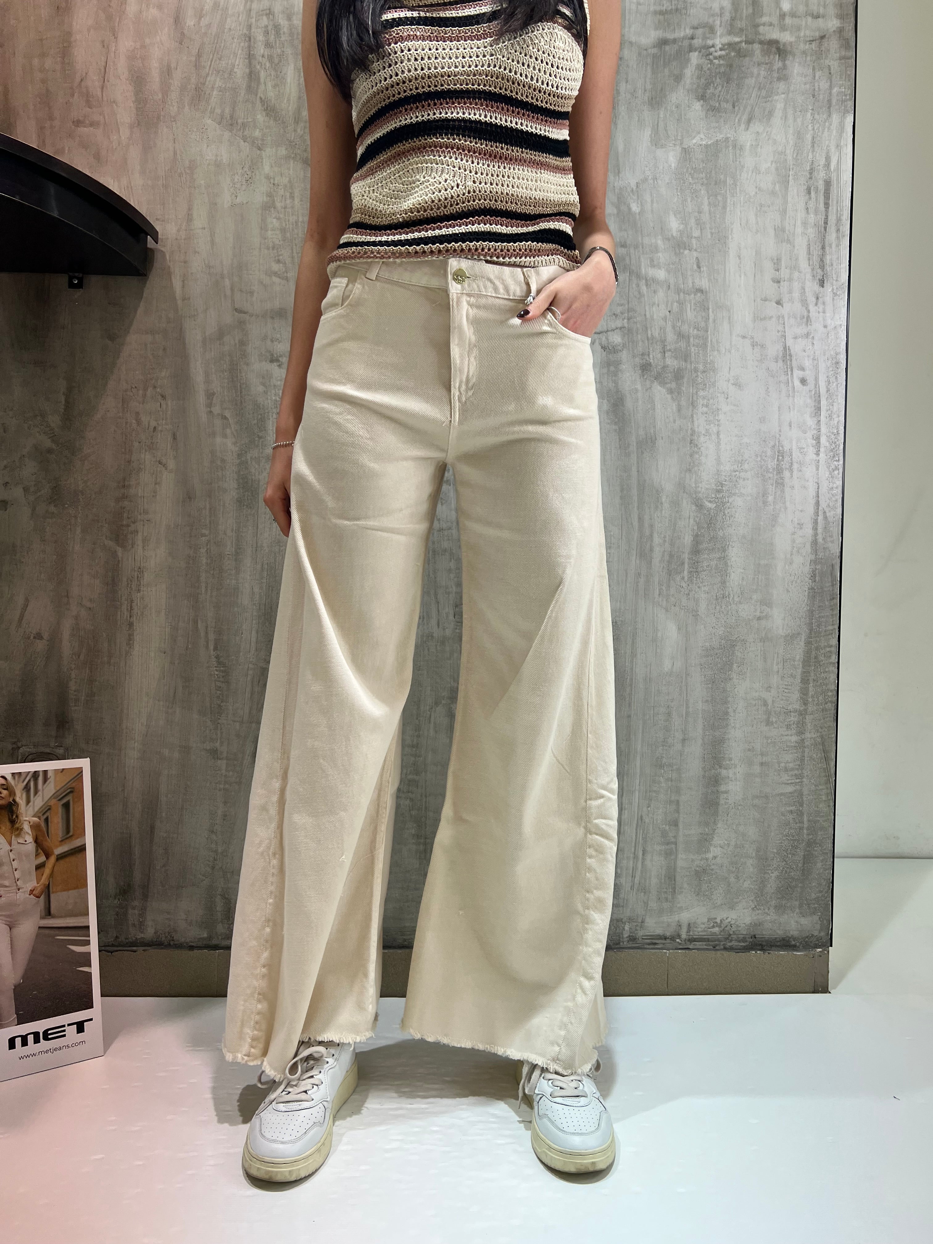 Pantalone in viscosa e Lino