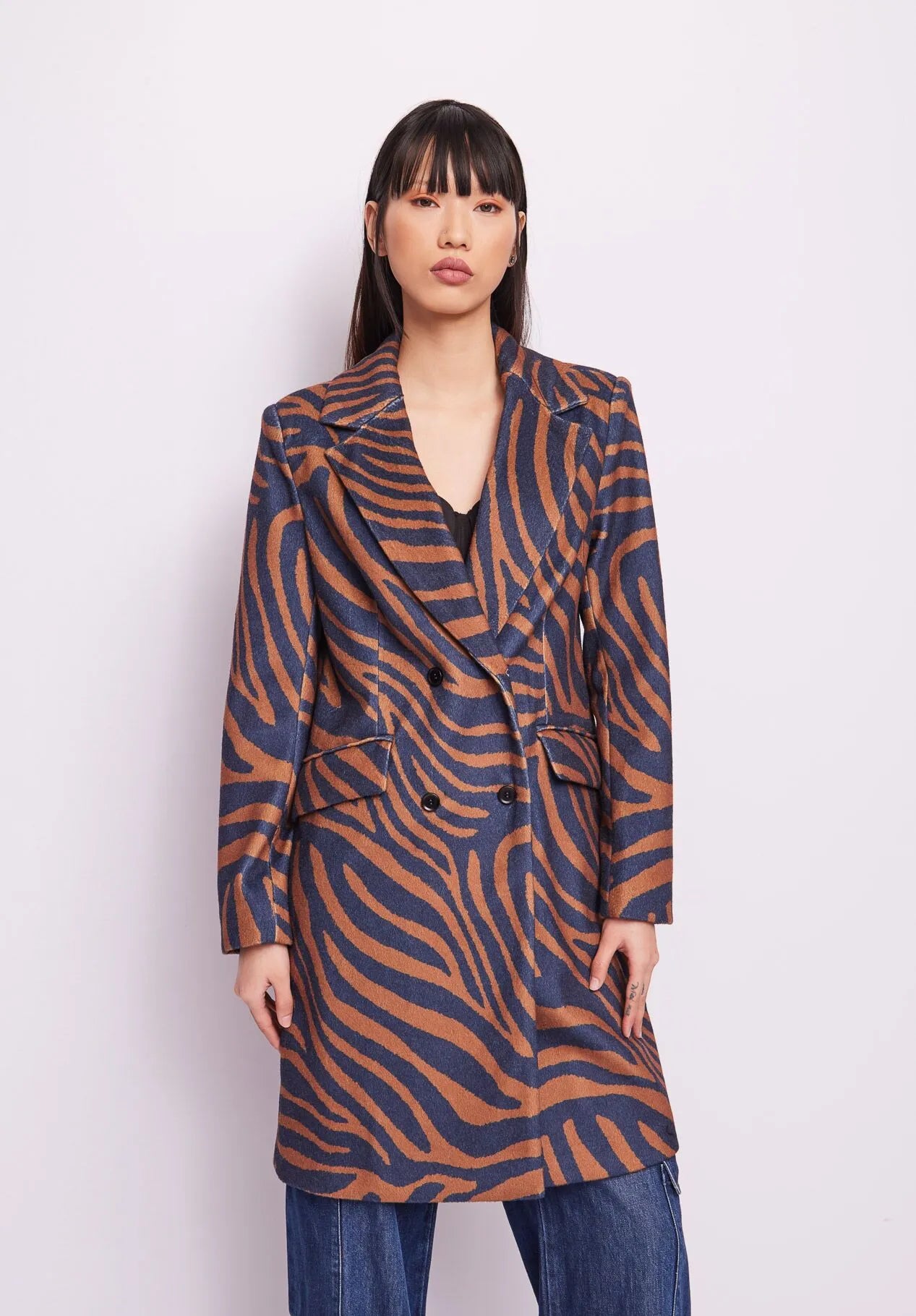 CAPPOTTO DOPPIOPETTO CON STAMPA