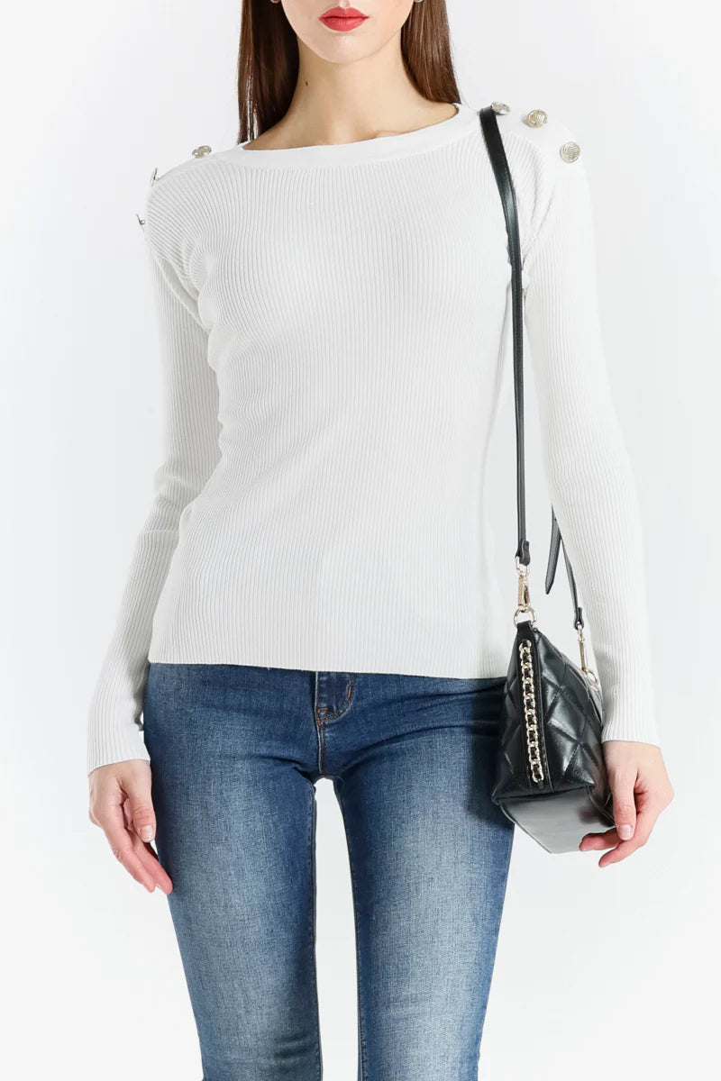 MAGLIA A COSTINE E BOTTONI