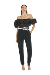 PANTALONI VITA ALTA CON PENCES