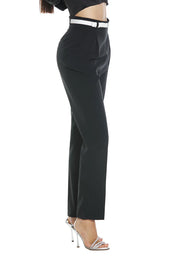 PANTALONI VITA ALTA CON PENCES