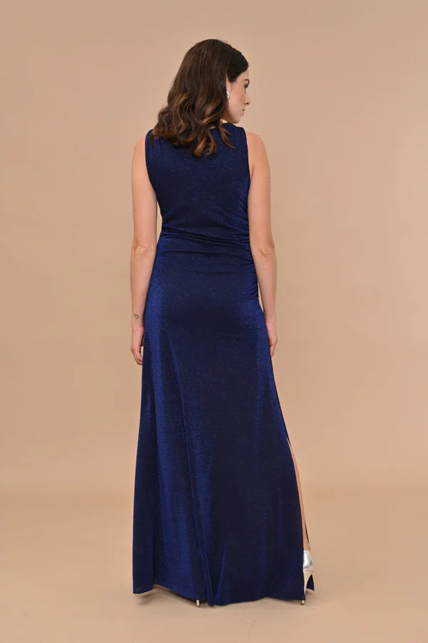 ABITO LUNGO IN LUREX CON SPACCO