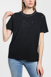 T-shirt a manica corta con collo tondo