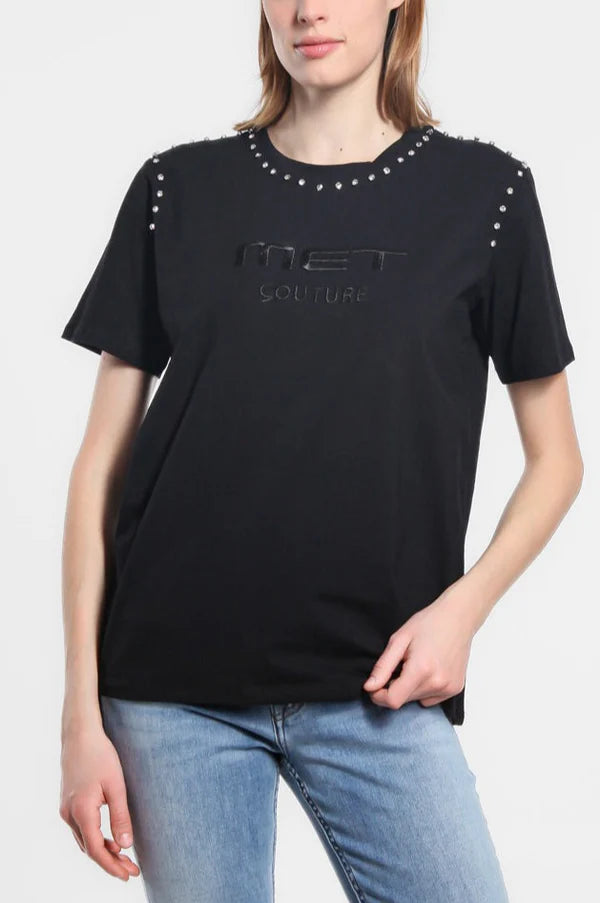 T-shirt a manica corta con collo tondo