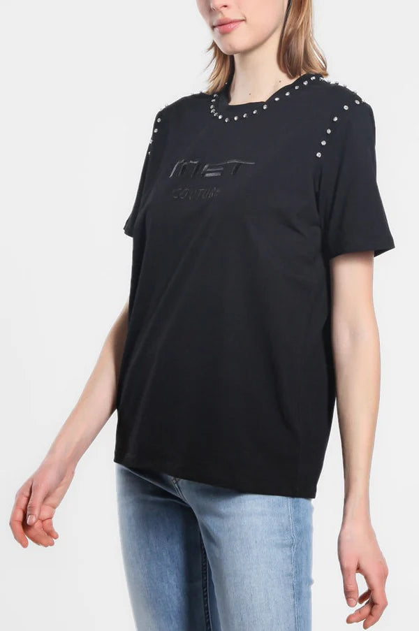 T-shirt a manica corta con collo tondo