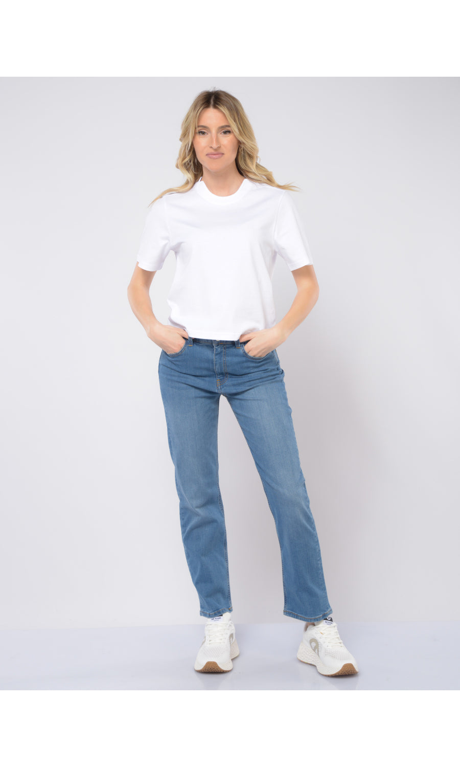 Pantalone jeans cropped cinque tasche