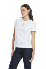 t-shirt  mezza manica con zip più collana con il pendente