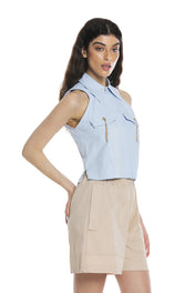 Camicia corta in cotone