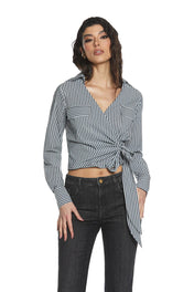 CAMICIA A RIGHE CON FIOCCO