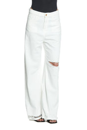 Jeans a palazzo con strappi