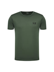 Tshirt in cotone con logo EA7 verde militare
