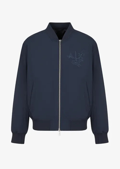 Bomber in tessuto reciclato blu navy