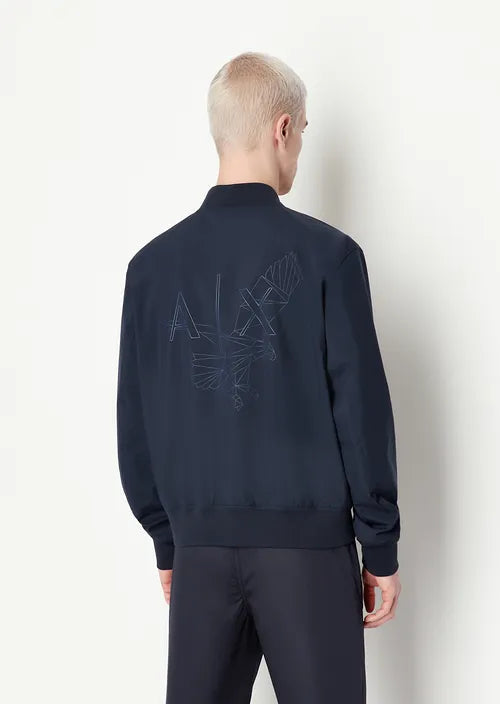 Bomber in tessuto reciclato blu navy