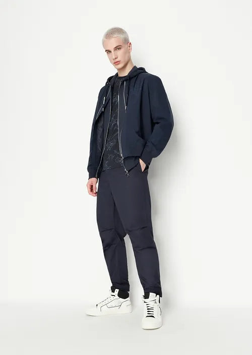 Bomber in tessuto reciclato blu navy
