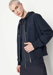 Bomber in tessuto reciclato blu navy