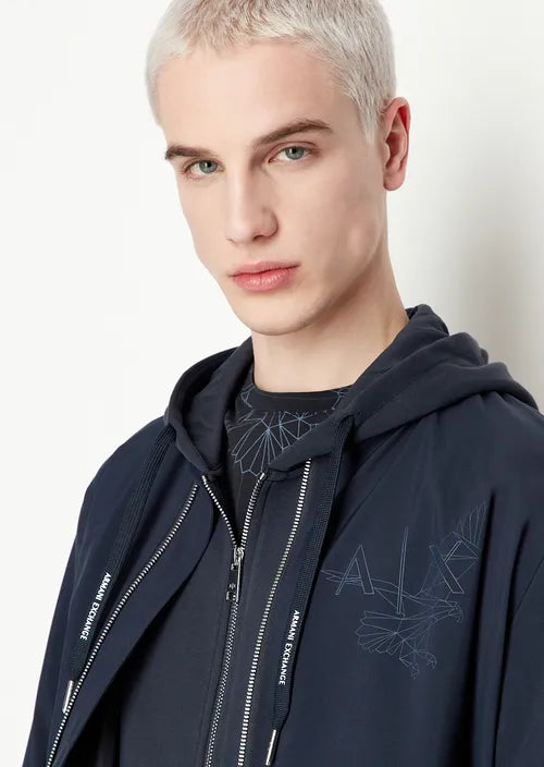 Bomber in tessuto reciclato blu navy