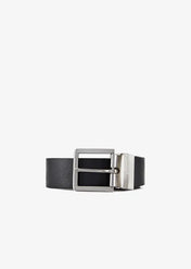 Cintura con fibbia nera/blu reversibile