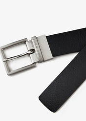 Cintura con fibbia nera/blu reversibile