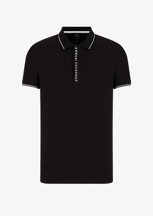 Polo in cotone nera