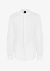 Camicia collo coreana in lino