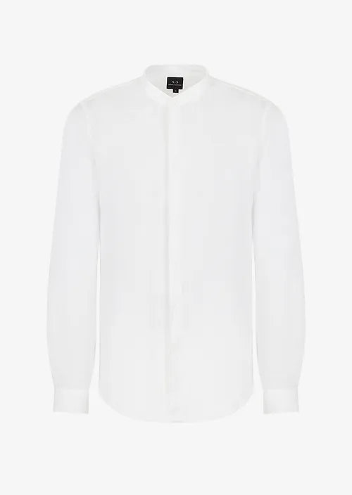 Camicia collo coreana in lino