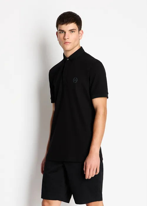 Polo in piquet nera
