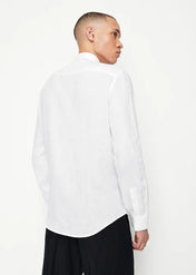 Camicia in lino collo classico bianca
