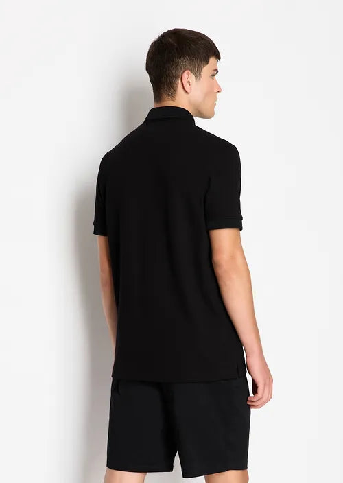 Polo in piquet nera