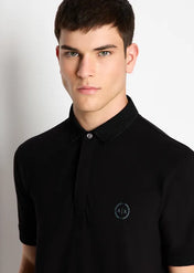 Polo in piquet nera