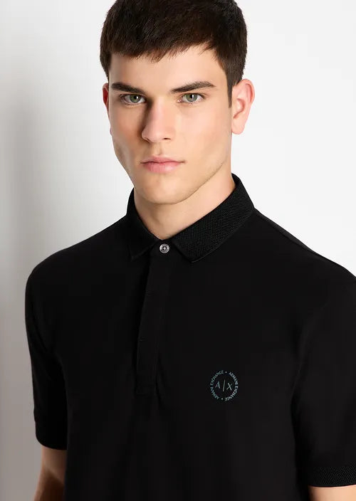 Polo in piquet nera
